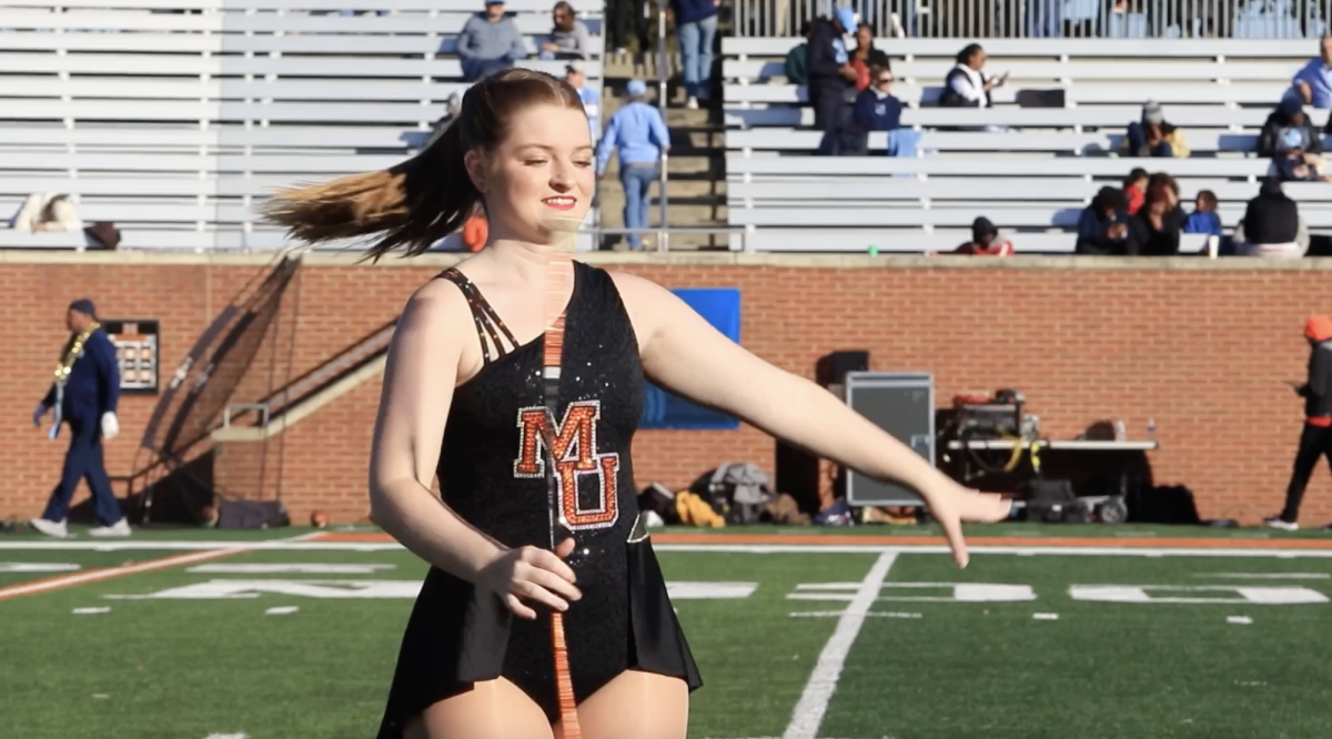 Anna Brannon is a majorette on the Mercer University Marching Band.